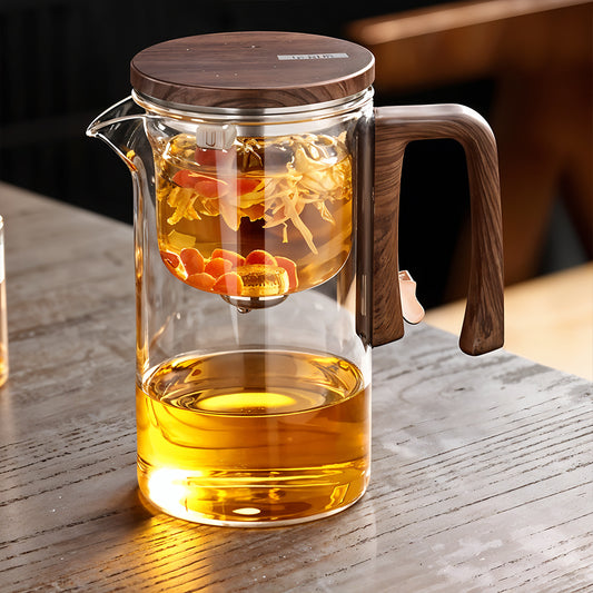 glass teapot with infuser